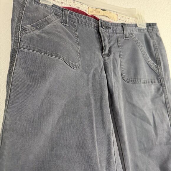 Hollister Corduroy Ultra Low Rise Boot Cut Pants Size 1 R Gray Y2K 2000 - Picture 4 of 15